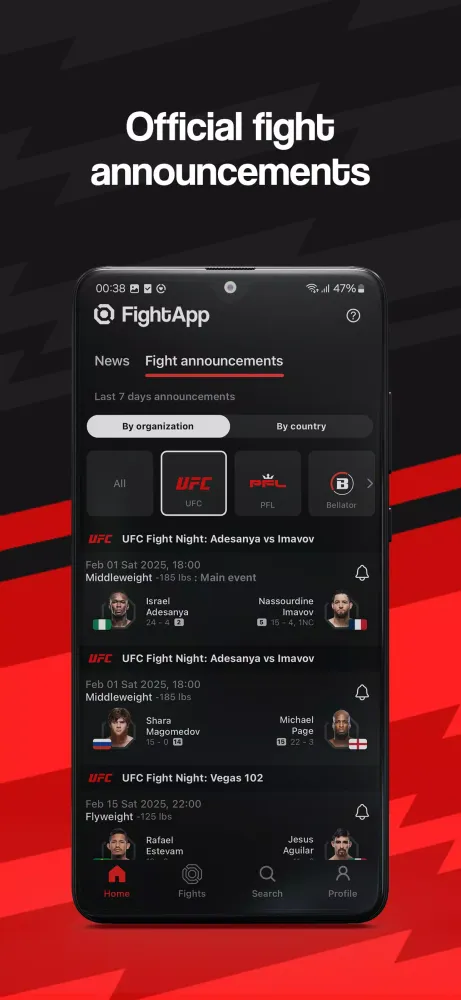 Zrzuty ekranu FightApp