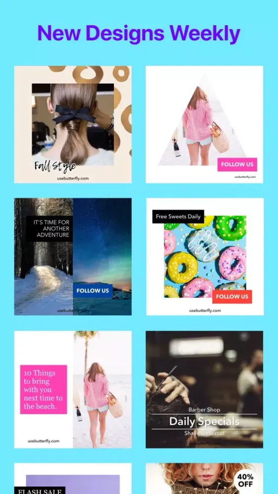 Tangkapan skrin Butterfly - Social Marketing