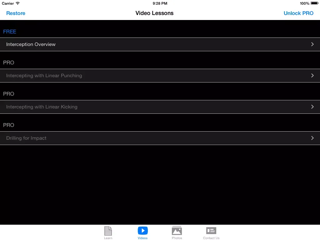 Tangkapan layar Interception Striking iPad 