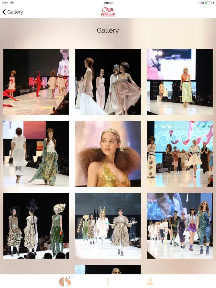 Tangkapan skrin Wella Collection Show iPad 