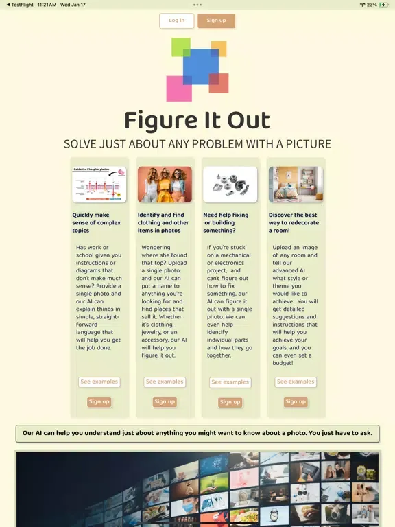 Capturas de tela do Figure It Out AI iPad 