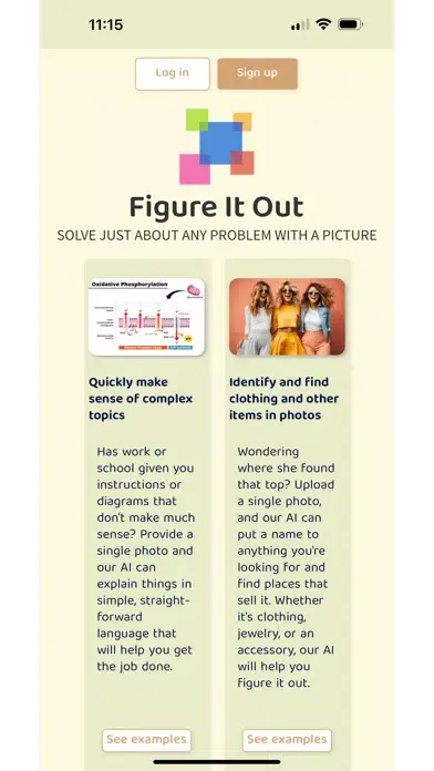 Capturas de tela do Figure It Out AI