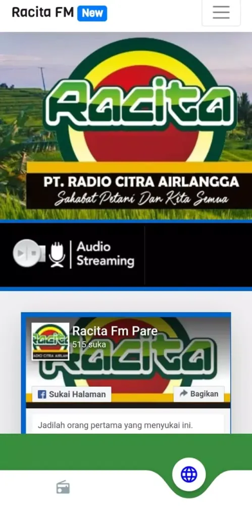 Tangkapan layar Radio Racita