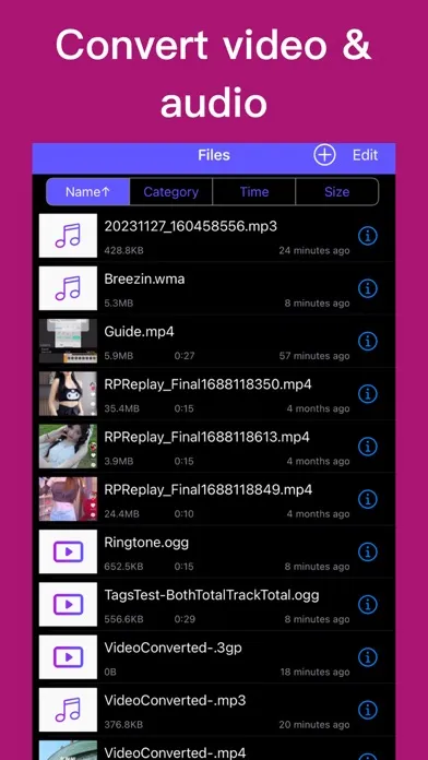 Tangkapan layar iConverter -video to mp3 music