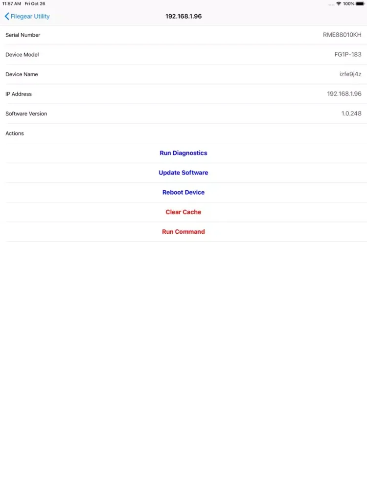 Tangkapan layar Filegear Utility iPad 