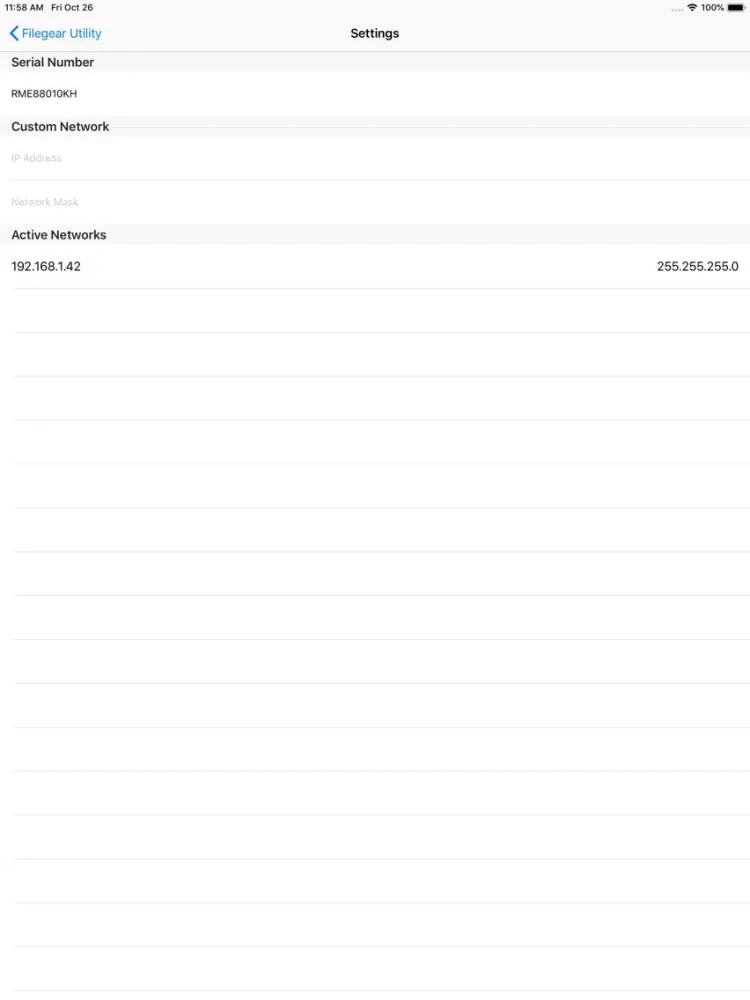 Tangkapan layar Filegear Utility iPad 