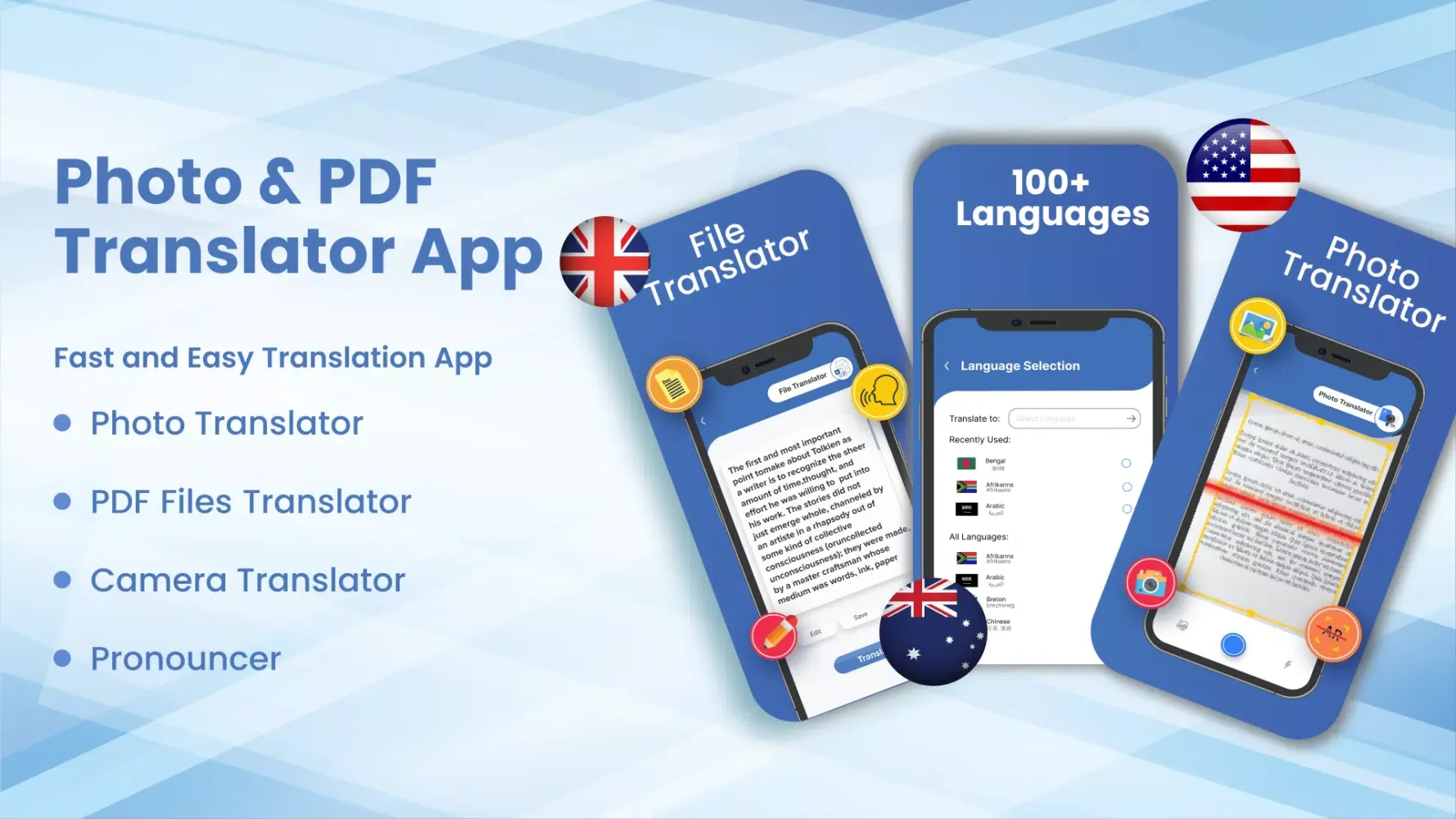 Photo & PDF Translator App Screenshots