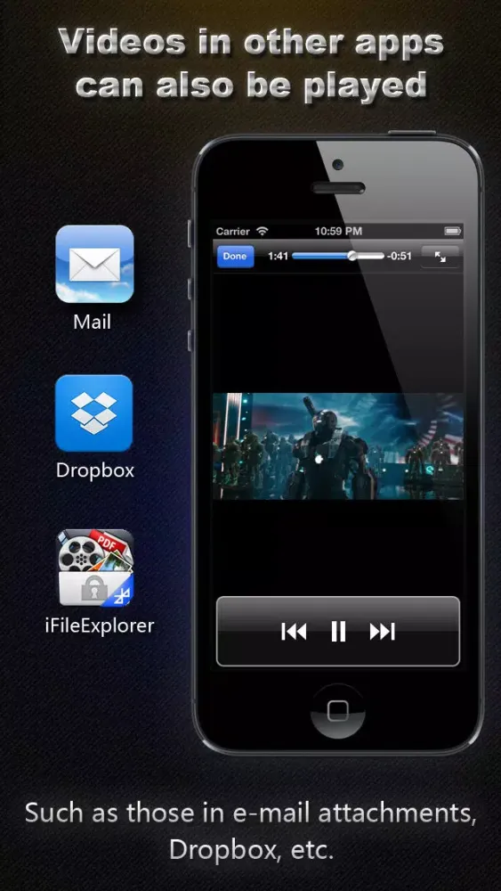 Captures d'écran de AVI, FLV, WMA, MPEG, RMVB, MP4 Player
