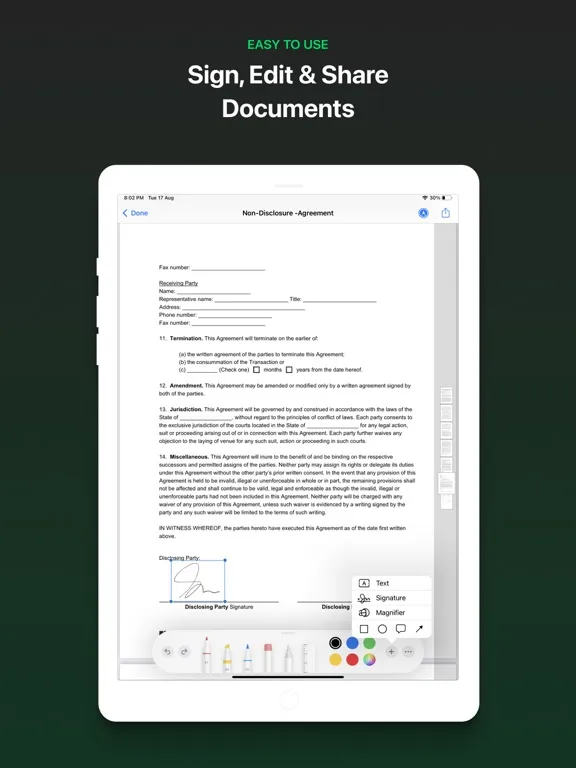 Zap eSign-Scan & Sign PDF iPad 应用截图
