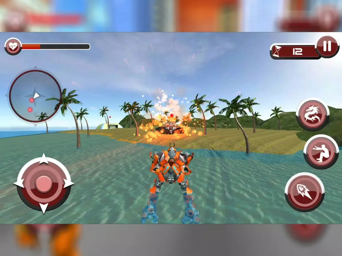 Captures d'écran de Underwater Dragon Robot Sim 3D iPad