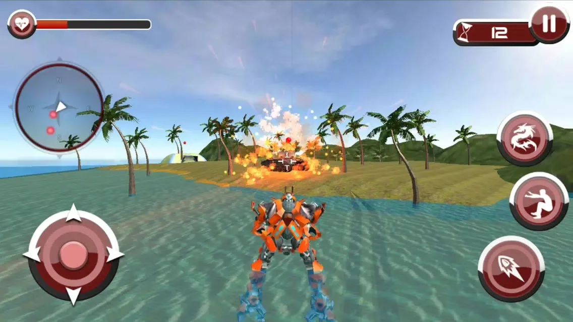 Captures d'écran de Underwater Dragon Robot Sim 3D