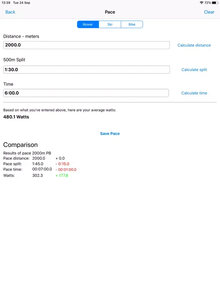 ภาพหน้าจอของ Watts My Pace - Calculator iPad 