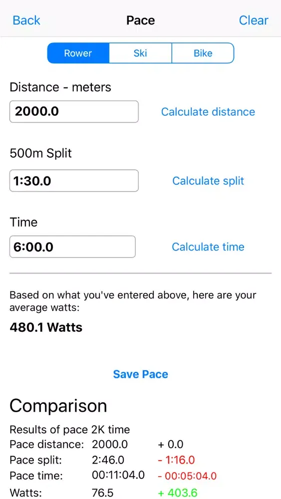 ภาพหน้าจอของ Watts My Pace - Calculator