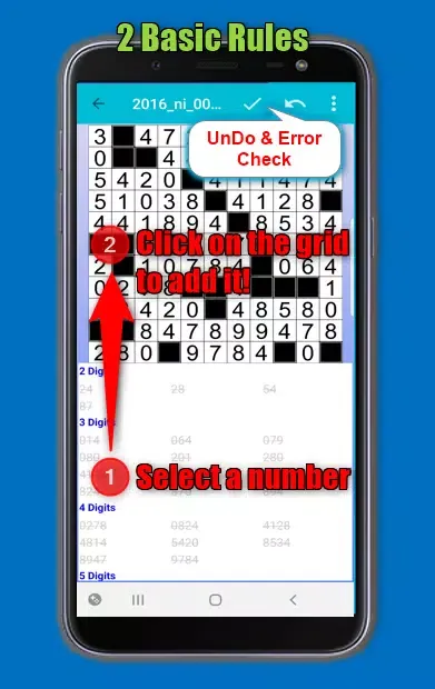 Number Fill in puzzles Numerix Screenshots