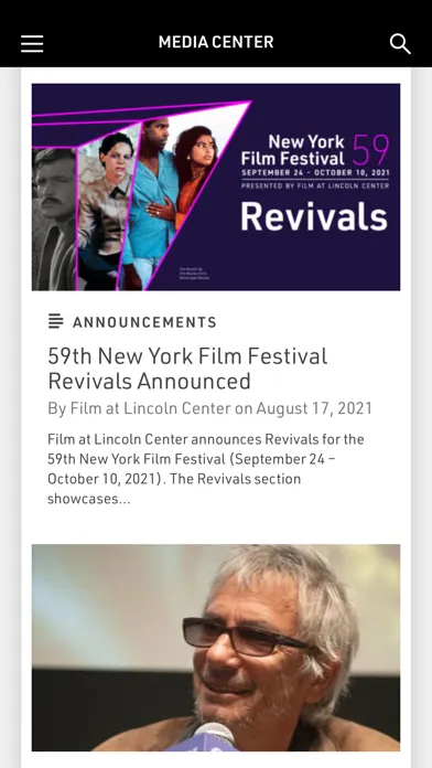 Captures d'écran de Film at Lincoln Center