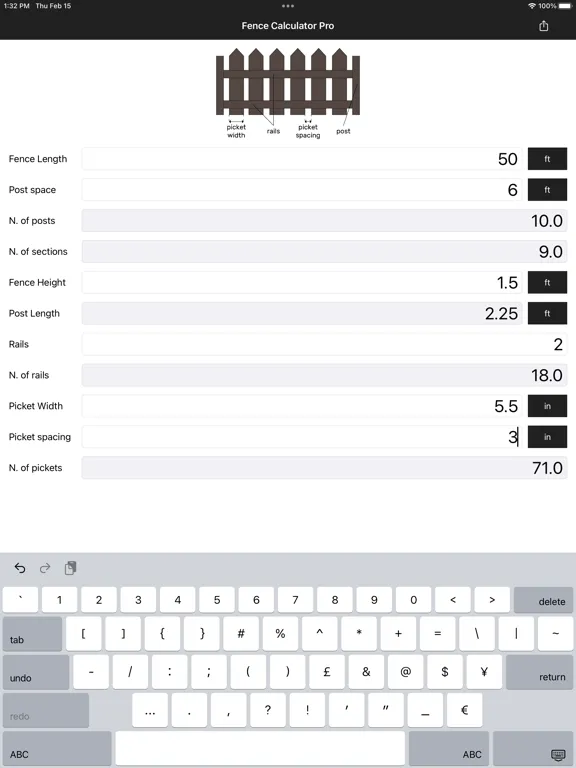 تصاویر Fence Calculator Pro iPad 