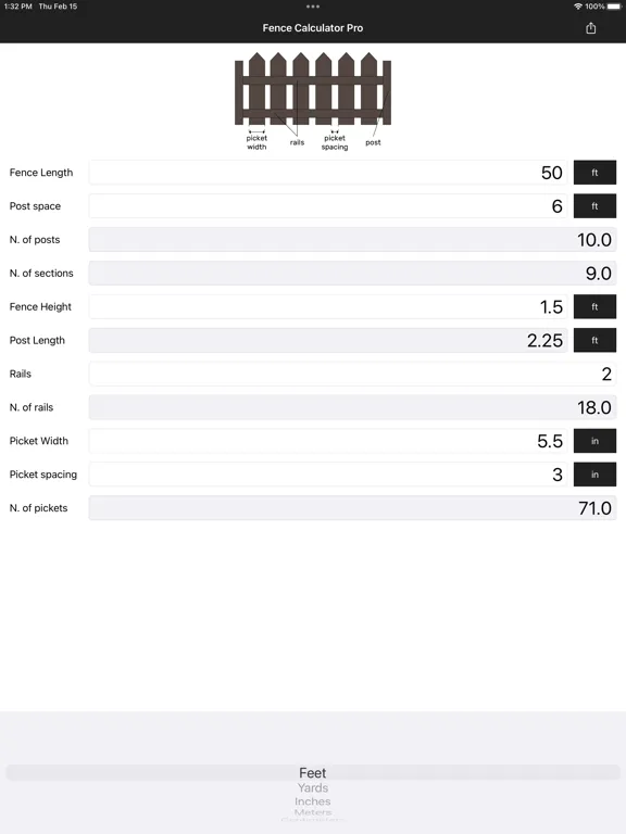 تصاویر Fence Calculator Pro iPad 