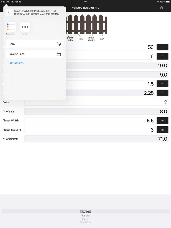 تصاویر Fence Calculator Pro iPad 