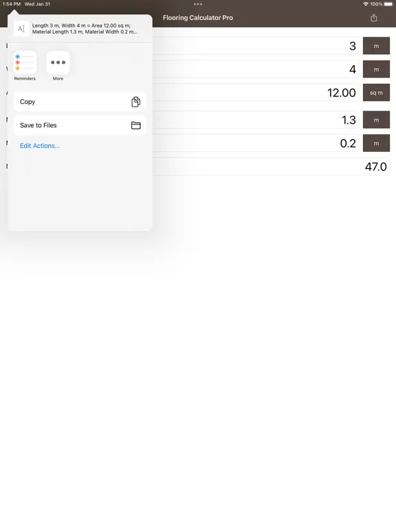 Flooring Calculator Pro iPad 应用截图