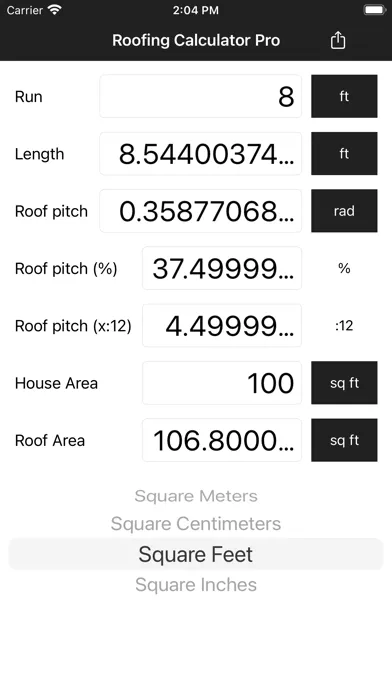 Roofing Calculator Pro スクリーンショット
