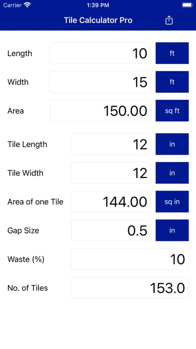 Tile Calculator Pro Screenshots