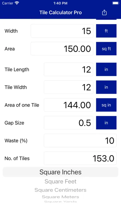 Tile Calculator Pro Screenshots