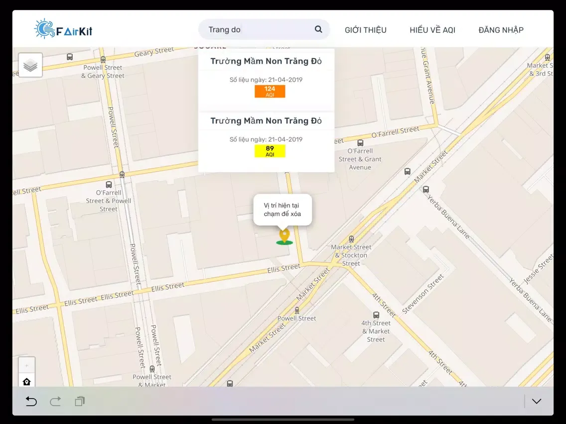 Ảnh chụp màn hình của AirNet iPad 