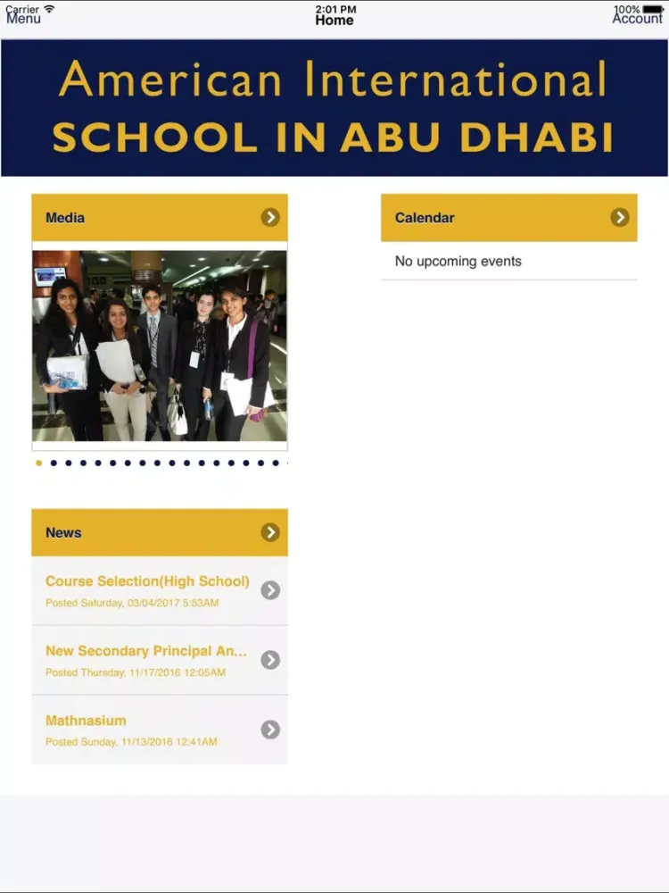Capturas de tela do American International School of Abu Dhabi iPad 