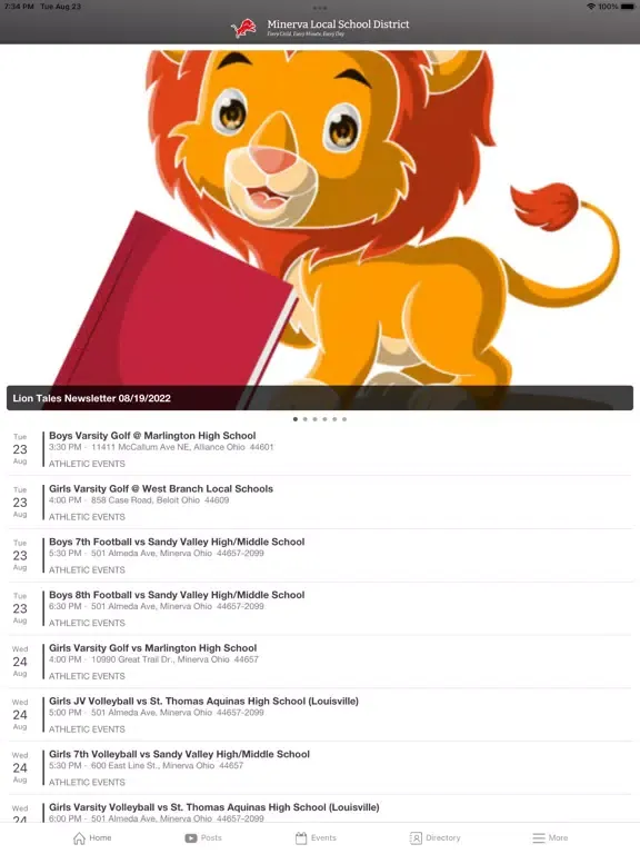 Capturas de pantalla de Minerva Local School District iPad 