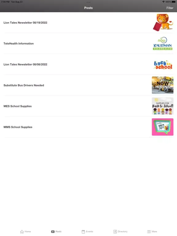 Capturas de pantalla de Minerva Local School District iPad 