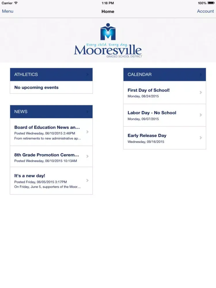 Mooresville Graded School District iPad  스크린샷