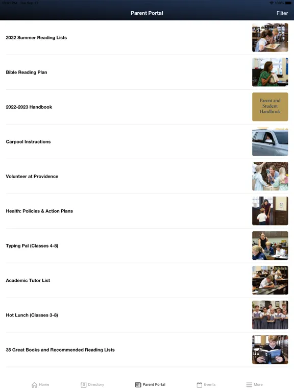 Ảnh chụp màn hình của Providence Christian School TX iPad 