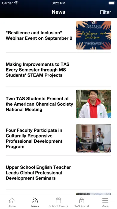Capturas de tela do Taipei American School