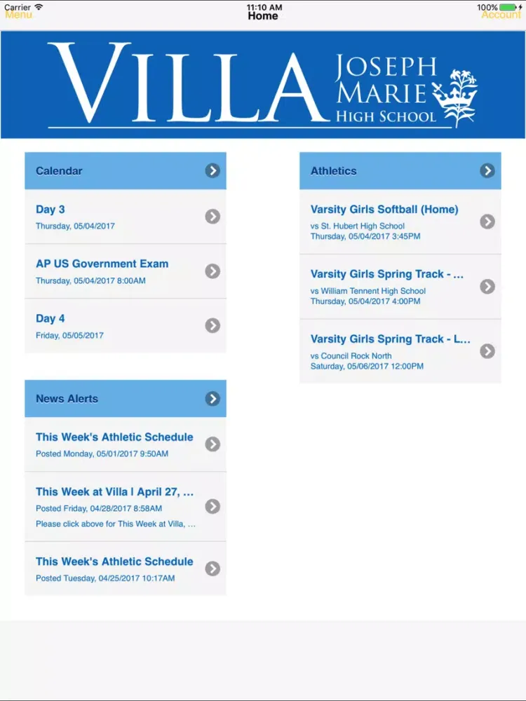 ภาพหน้าจอของ Villa Joseph Marie High School iPad 