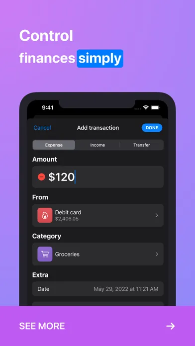 Moono: Expense tracker Screenshots