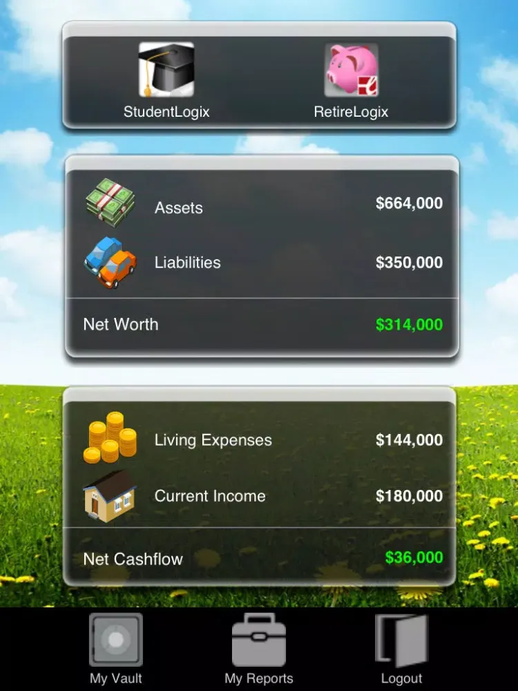 Retire Logix iPad  Screenshots