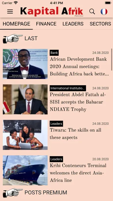 Tangkapan skrin Financial Afrik