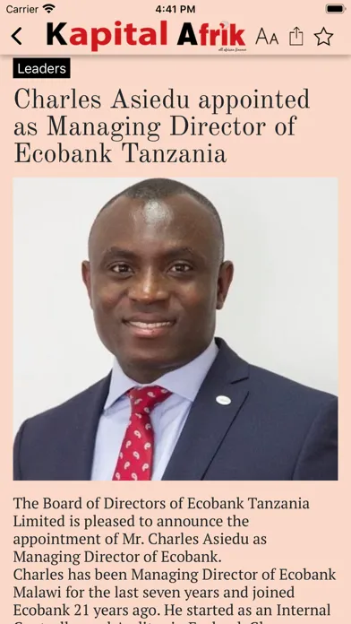 Tangkapan skrin Financial Afrik