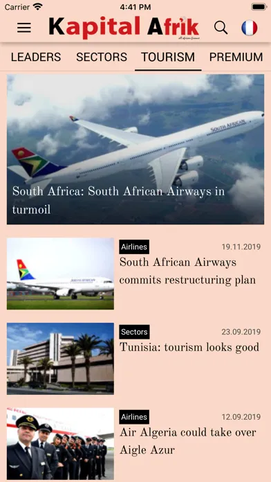 Tangkapan skrin Financial Afrik