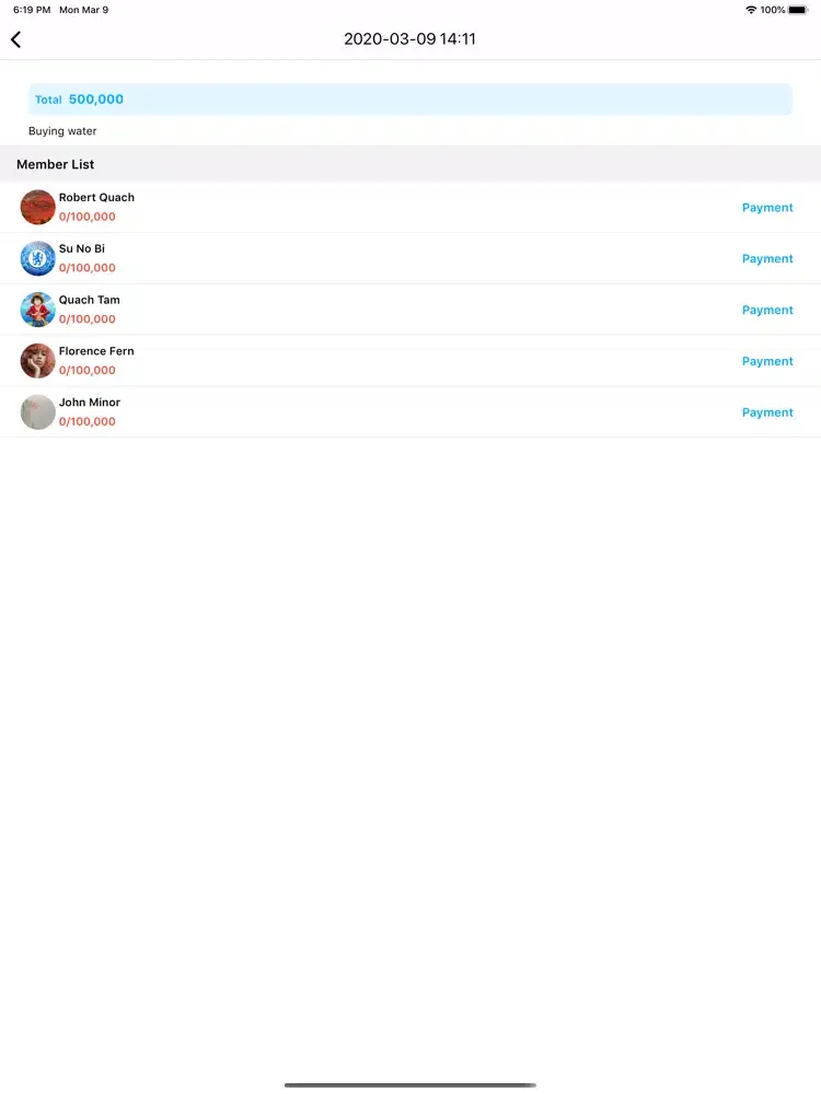 ภาพหน้าจอของ Sport Team Expenditure Control iPad 