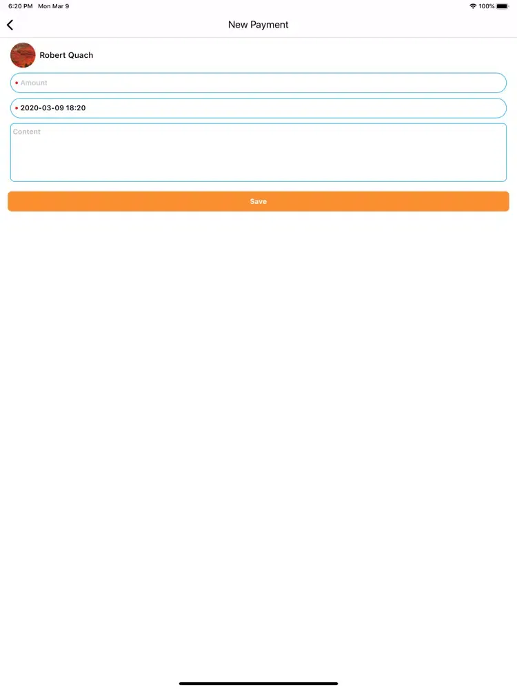 ภาพหน้าจอของ Sport Team Expenditure Control iPad 