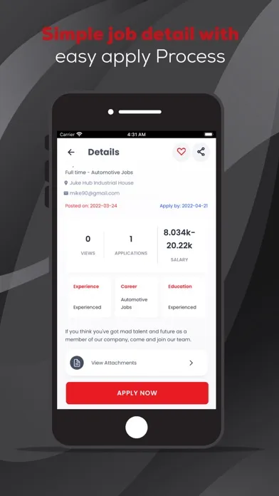 Zrzuty ekranu Applicant Finder