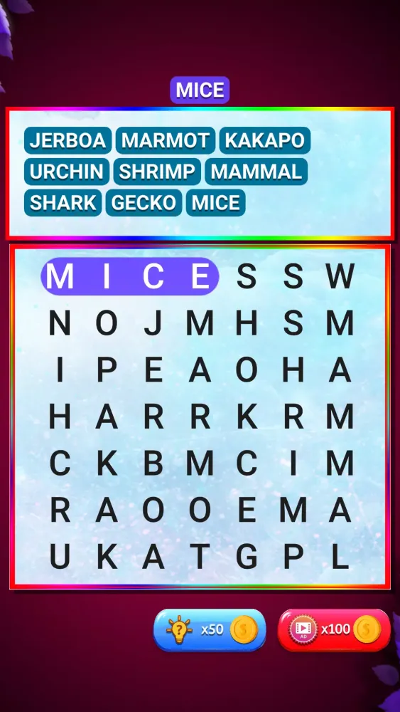 Hidden Word Search Puzzle Screenshots