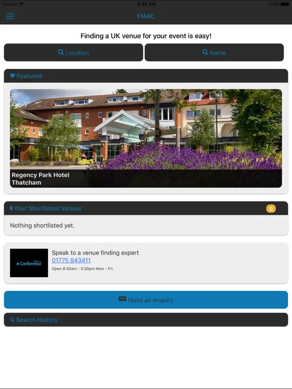FMAC Venue Finder iPad  স্ক্রিনশট