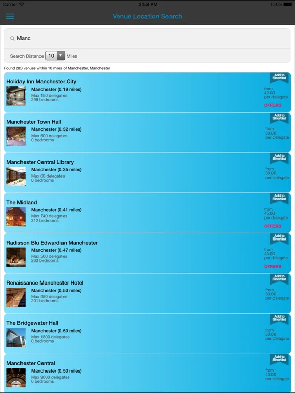 FMAC Venue Finder iPad  স্ক্রিনশট