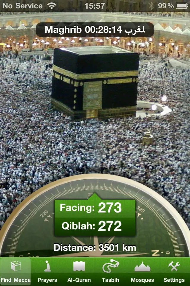 Tangkapan skrin Find Mecca