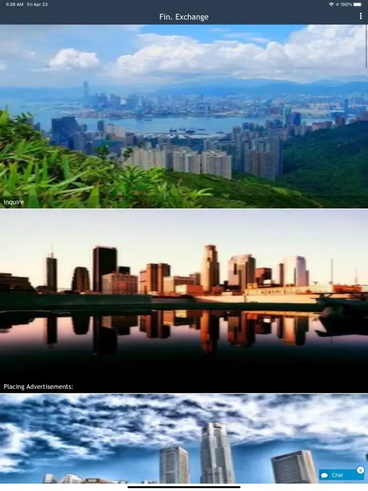 Capturas de tela do Fin. Exchange iPad