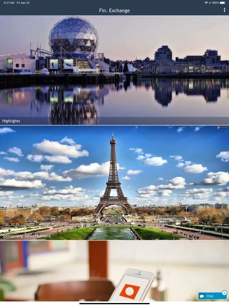 Capturas de tela do Fin. Exchange iPad