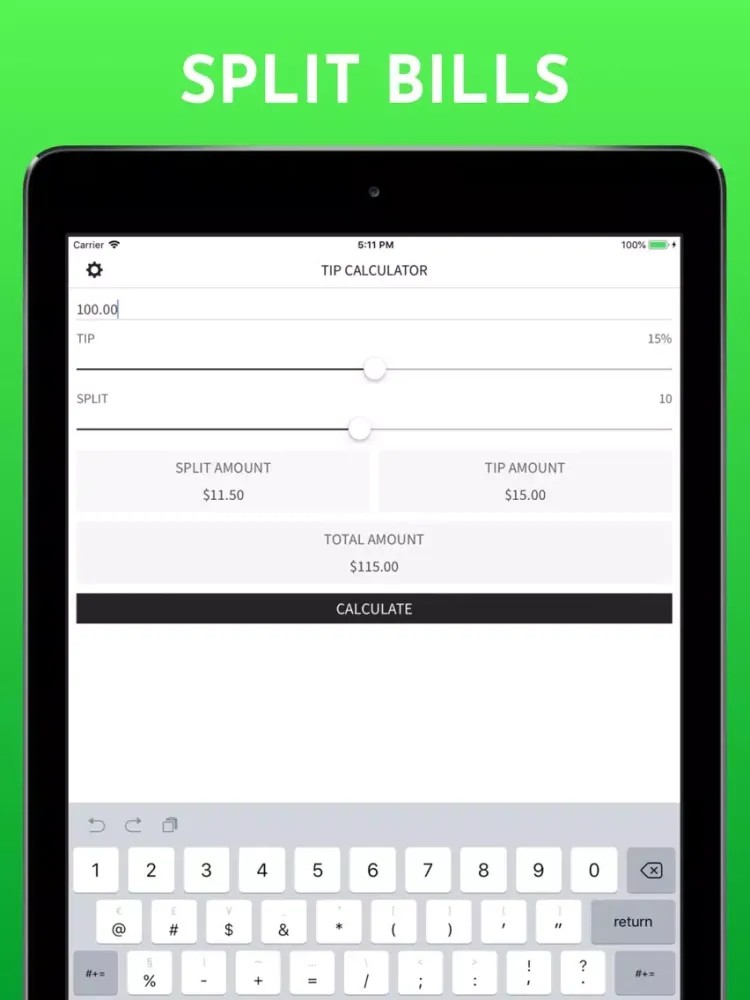 Tip Calculator - Split & Tip iPad  স্ক্রিনশট