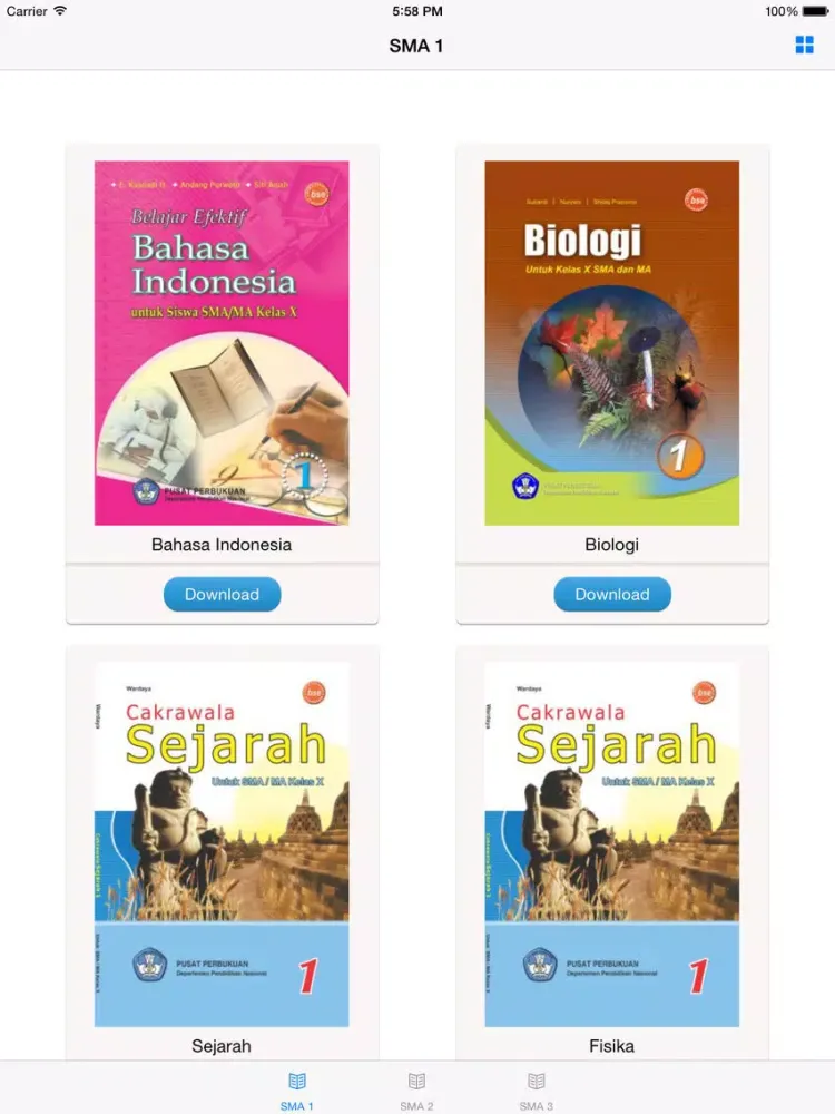 Buku Paket SMA iPad  Ekran Görüntüleri